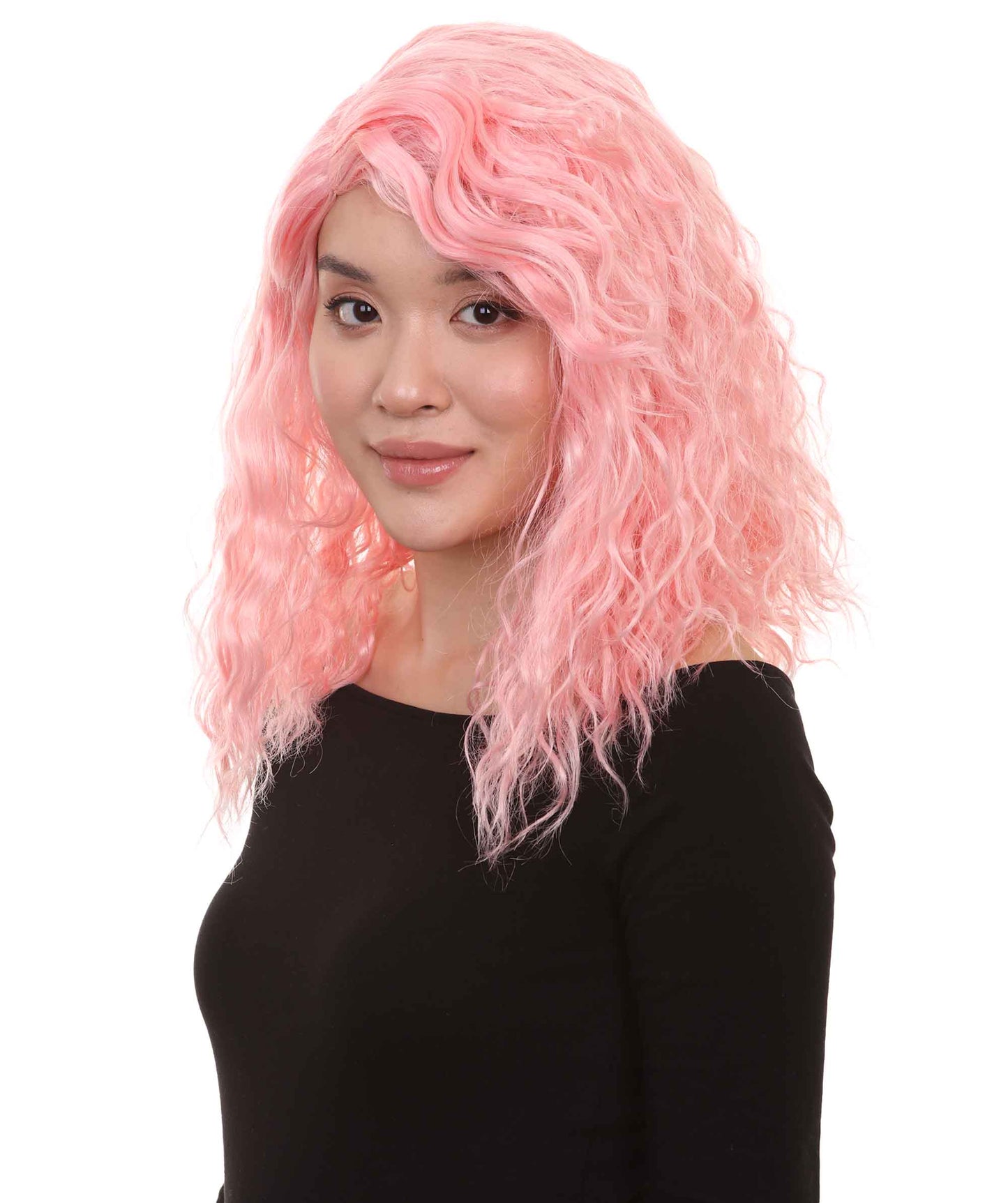 女性用レア・シークウィッグ ユーロビジョンソングコンテスト2018 H-4619 ピンクセレブリティウィッグ プレミアム通気性キャップレスキャップ