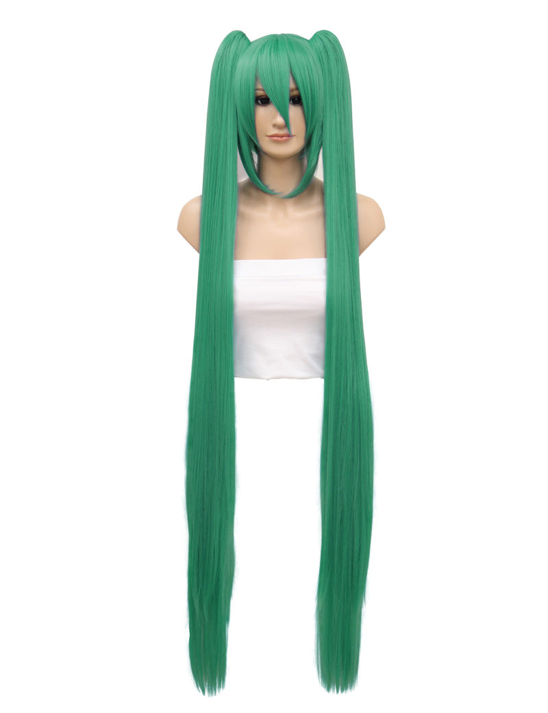 レディースファッション C-020 ロングストレート C-シアン コスプレ ヒートスタイルウィッグ 2点セットアイテム