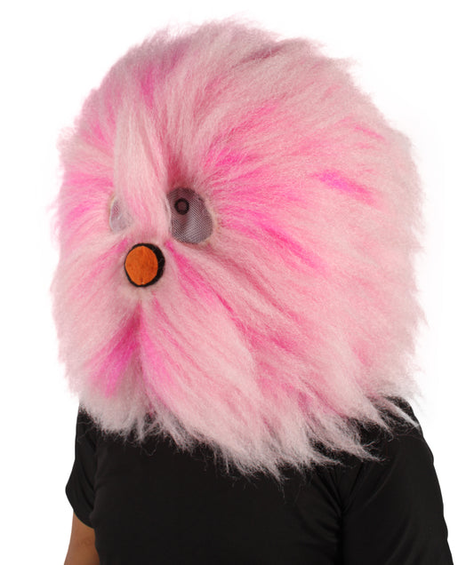 男女兼用 H-6206 ハロウィンにぴったりなピンクのふわふわマスク 難燃性合成繊維