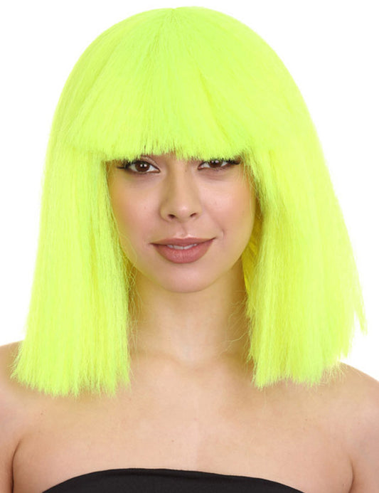 Wigs2you ハロウィンパーティープレミアムレディース H-1528 美しいルックを手に入れよう!ポップスターネオングリーンウィッグ
