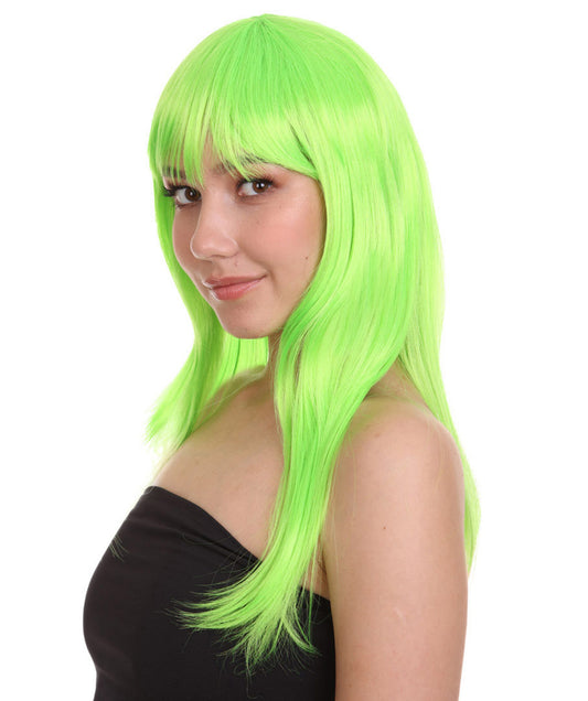 Wigs2you ハロウィンパーティープレミアムレディース H-1043 とても快適なグラマーグリーンウィッグ ライムカラー