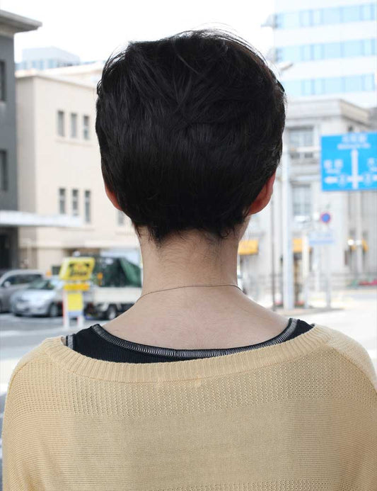 Age 30-40 若者の短い HHB-045 ナチュラルエッセンス ヒューマンヘアブレンド 4x4 クロージャー ベビーヘア付き