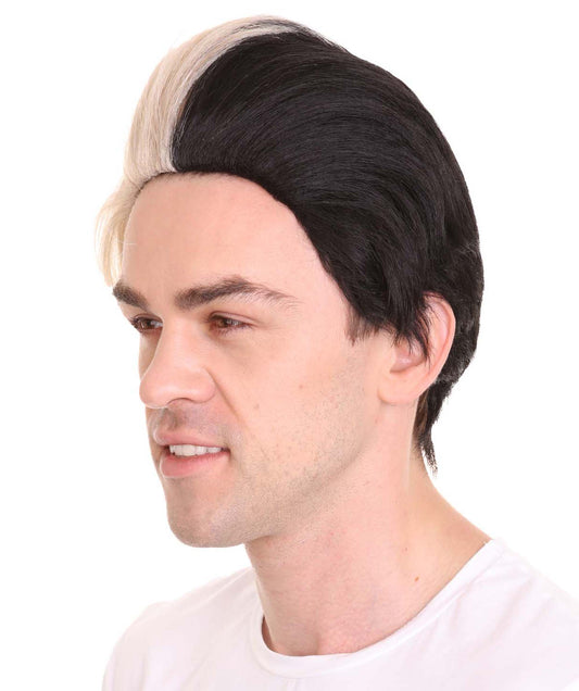 ハロウィンパーティープレミアムメンズ H-4809 メロヴィン ブロンド&ブラックウィッグ ユーロビジョンソングコンテスト2018