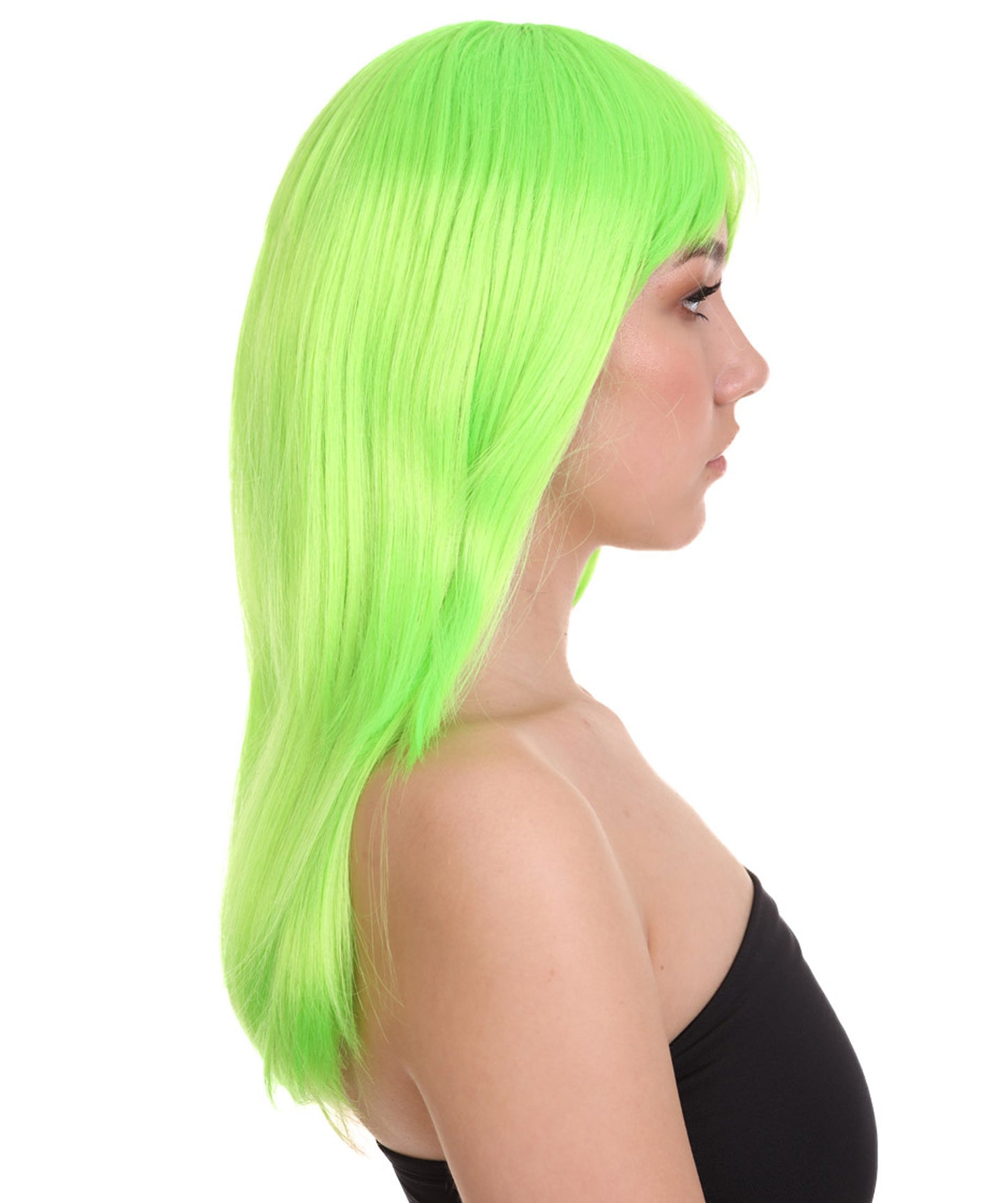 Wigs2you ハロウィンパーティープレミアムレディース H-1043 とても快適なグラマーグリーンウィッグ ライムカラー