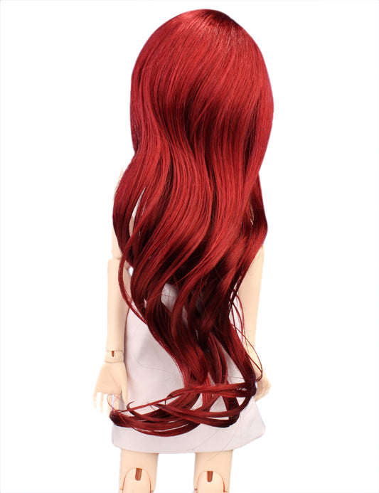 スウィートロングウェービースタイル 華やかな髪 WD-4021 ドールウィッグ ラスベリーミックスの色 フォーマルな場面にぴったりです