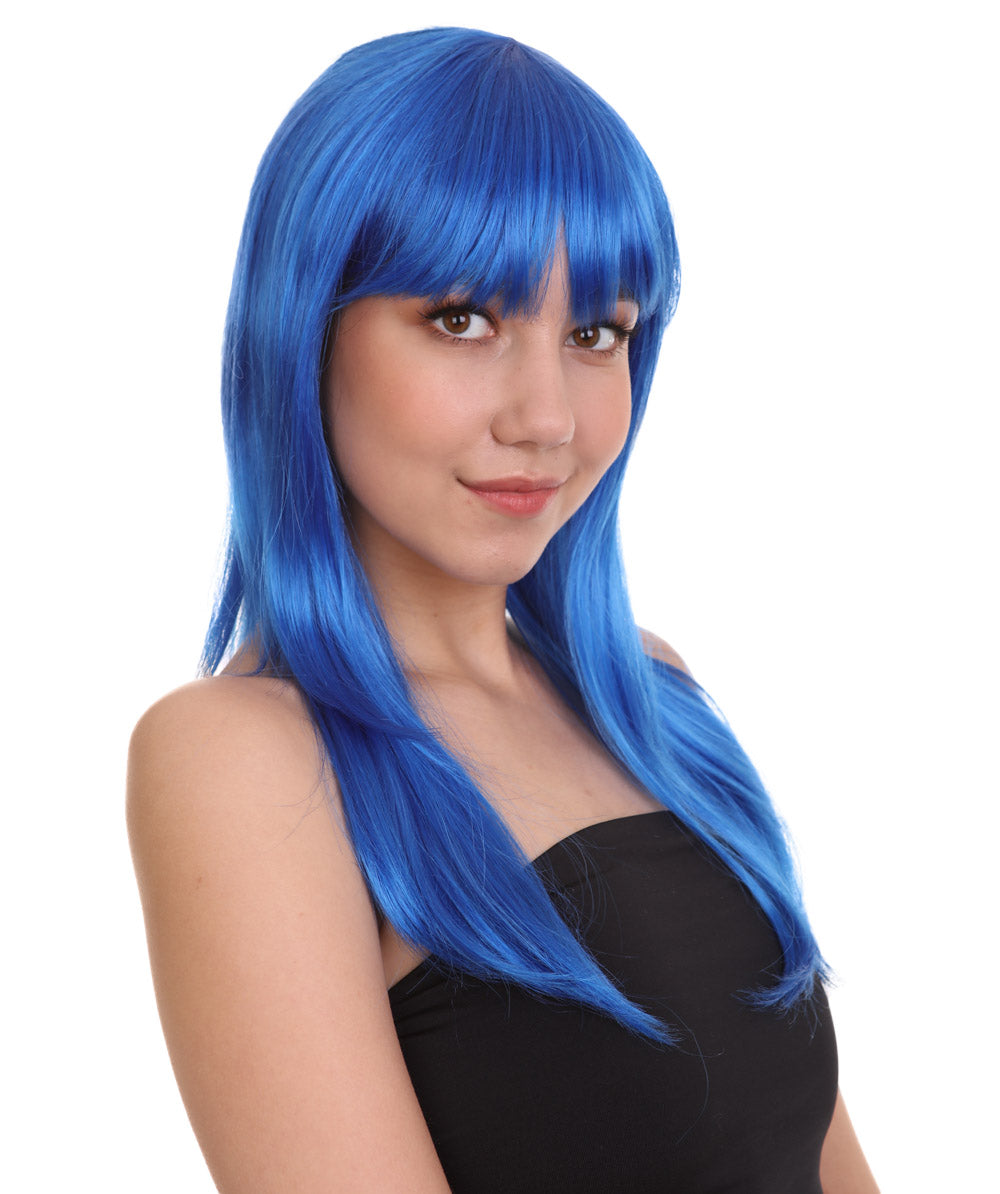 Wigs2you ハロウィン パーティー プレミアム レディース H-1047 とても快適なグラマー グリーン ウィッグ ダークブルー色