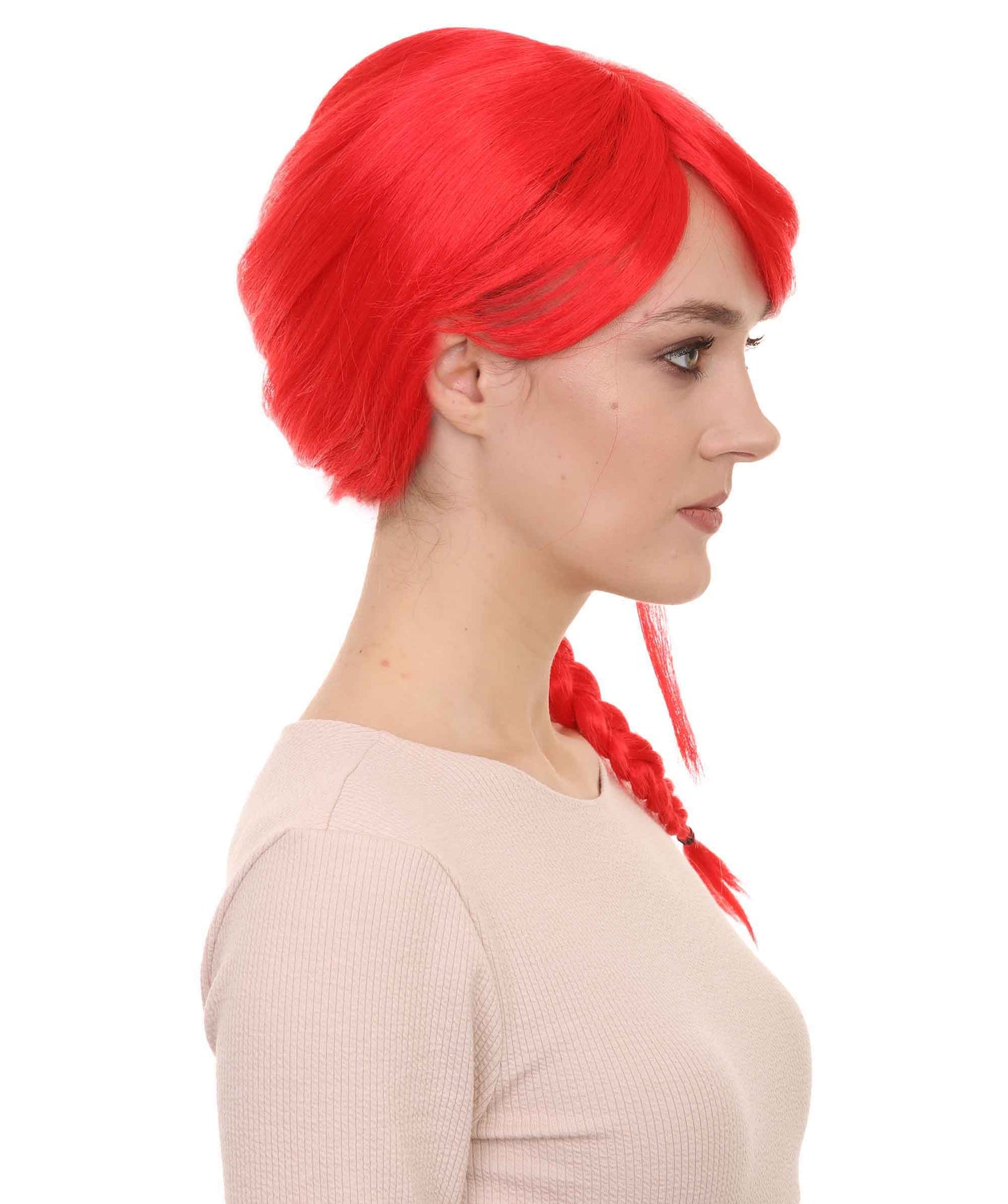 Wigs2you ハロウィン パーティー プレミアム レディース H-1157 とても快適なレッドの編み込みウィッグ