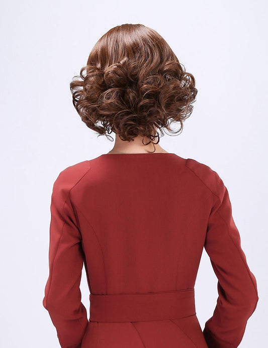 "耐熱商品☆くりくりカールで可愛く仕上がりました!人気のショートスタイルです♪ ウィッグネット付き♪ W-568 "