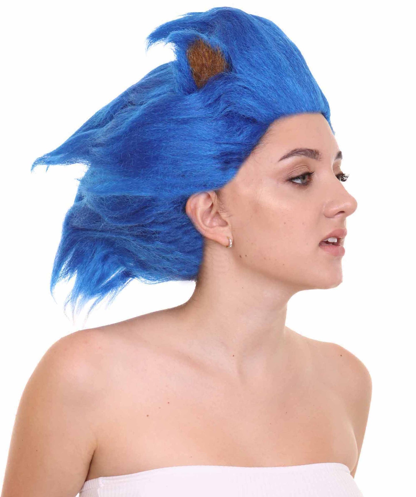 ハロウィンパーティープレミアム H-5243 女性用スパイキーブルーコスプレヘッジホッグウィッグ ブルー