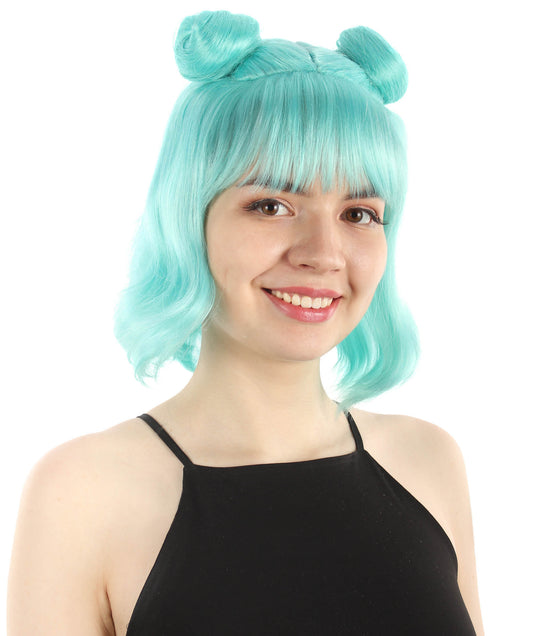 大人の女性用ショートダブルバンスペースギャラクシーウィッグ ライトブルー H-5376_8 女子会とグループコスチューム用ヘア