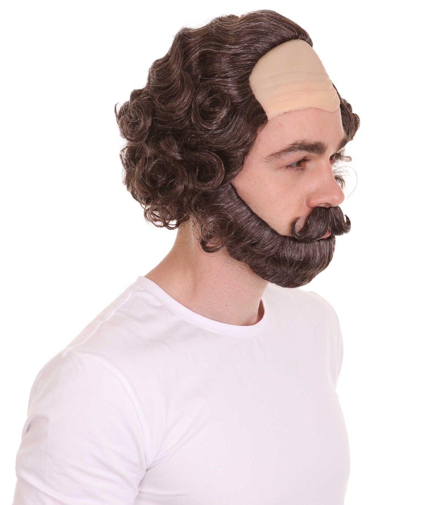 ハロウィンパーティ プレミアム 男性用 H-4416 ウィリアム・シェイクスピア ブラウンウィッグとフルひげセット