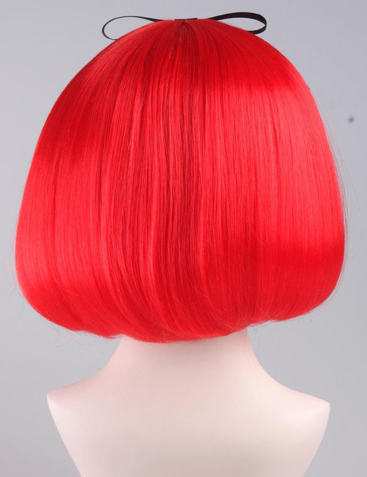 雪赤い婦人用かつら王女 ボブまっすぐな性格コスプレ・ハロウィンかつら|割増空気を通すCaplessなキャップH-294