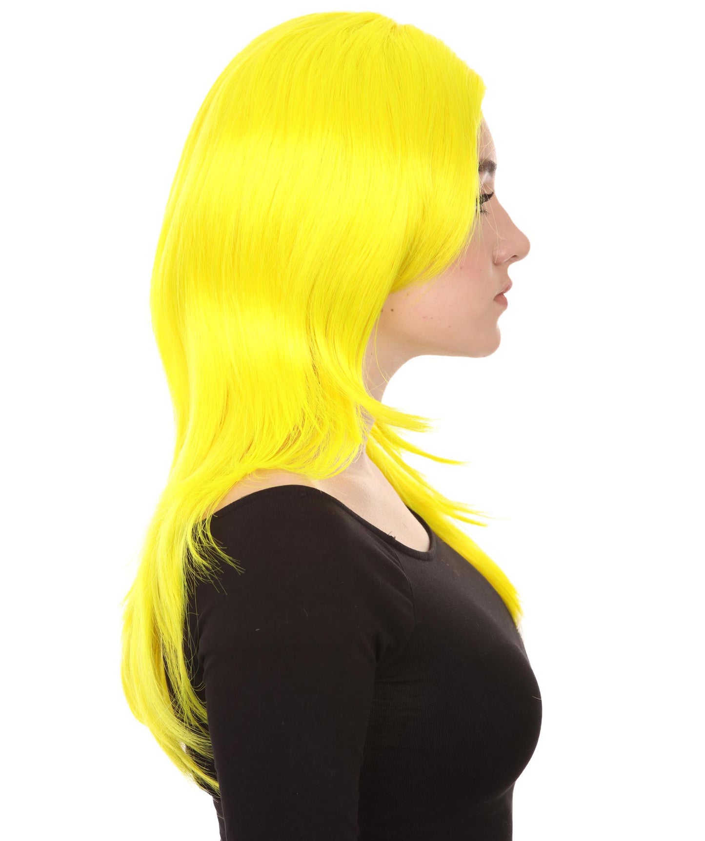 Wigs2you ハロウィンパーティープレミアム H-960 3レイヤーのパーティーガールウィッグ ネオンイエロー色