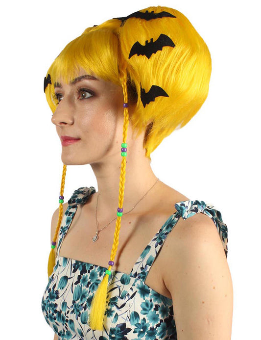 Wigs2you ハロウィンパーティープレミアム レディース H-698 バットエンジェルウィッグ イエロー色