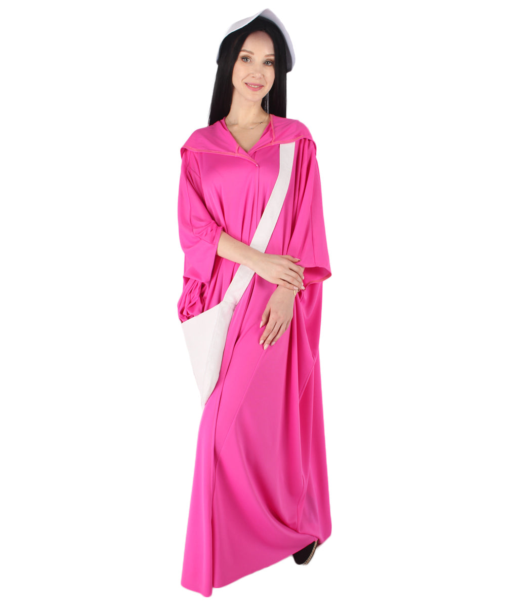 女性用 JCP-068_8 フクシャ ローブ ハンドメイド コスプレ衣装とバッグ ボンネット付き