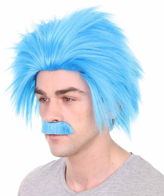 ハロウィンパーティープレミアム大人用 H-2200 青いマッドサイエンティストウィッグ&ヒゲ 信頼を取り戻す 男性の髪の部分の利点