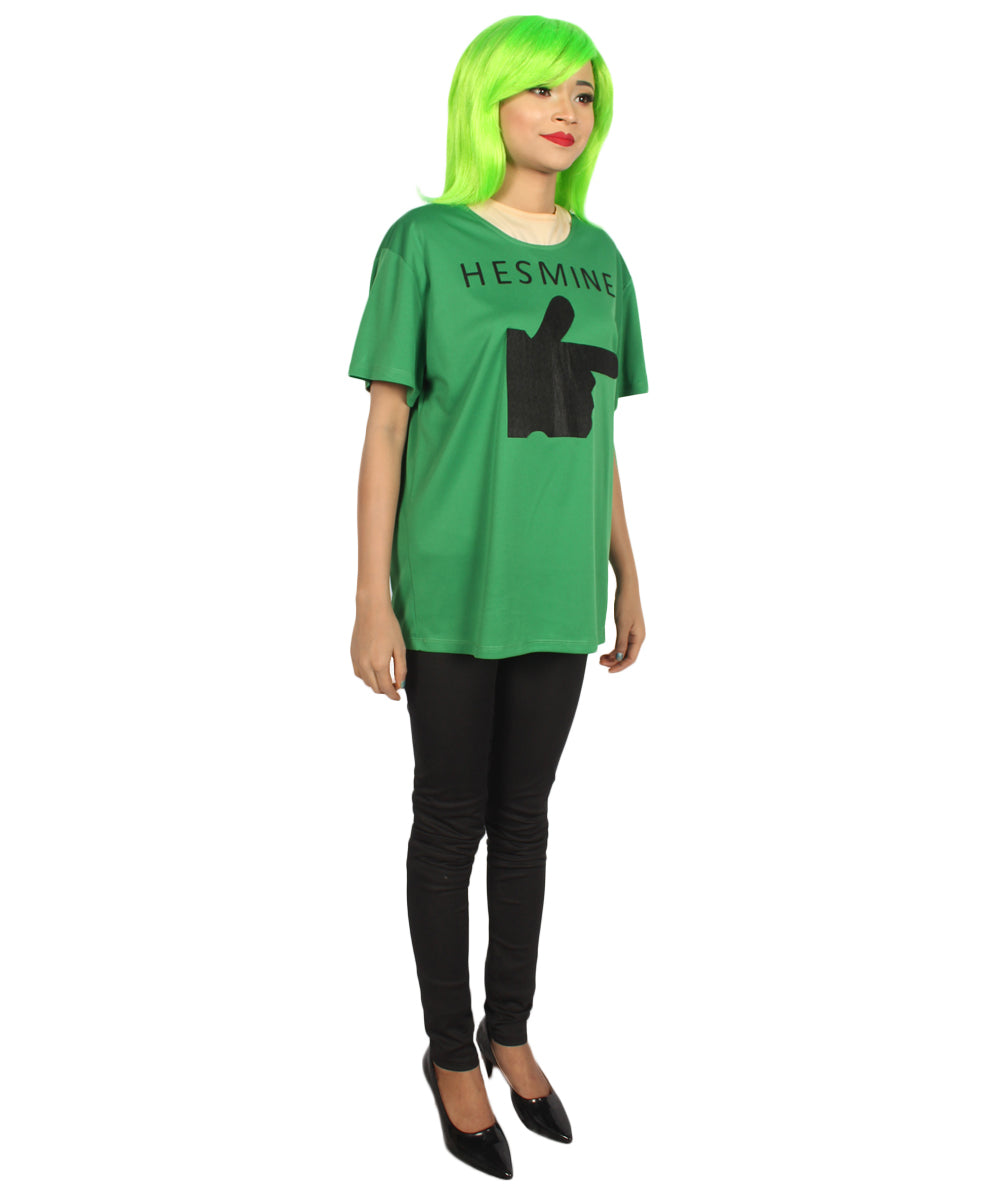 大人向け女性用 JCO-168_7 バレンタインデー ダークグリーン マッチング カップル "He's Mine" Tシャツ コスプレ コスチュームコレクション