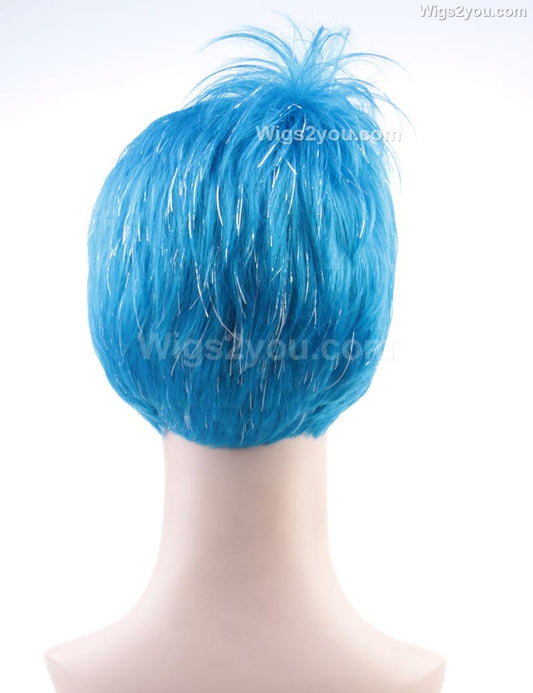 短い婦人用かつら|コスプレ青いかつら|割増空気を通すCaplessなキャップH-432