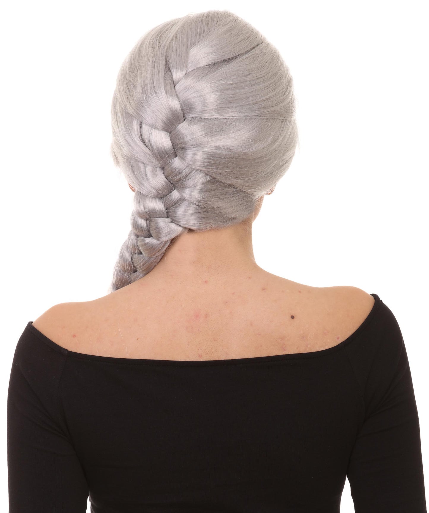 Wigs2you ハロウィン パーティー プレミアム レディース H-1176 快適なフィット感 グレー 編み込みウィッグ