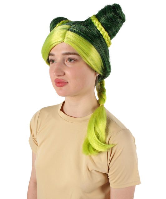 ハロウィンとパーティ プレミアムレディース 日本のマンガ アニメ クジョウ ストーングリーン&レイクブルーウィッグ バンス付き H-5681