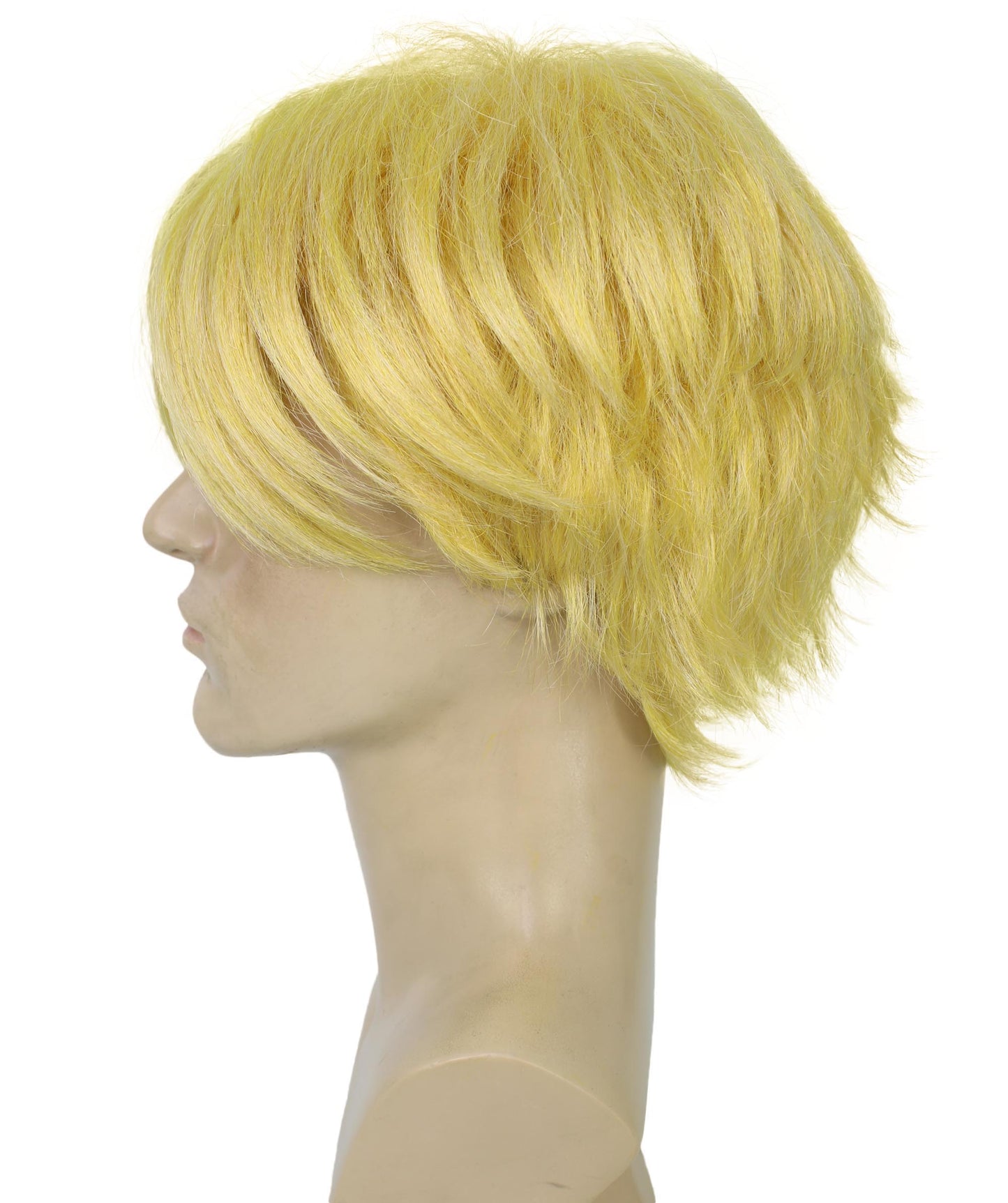 メンズ H-6059 日本のアニメシリーズシェフキャラクターゴールデンブロンドショートヘアウィッグハロウィンに最適難燃性合成繊維