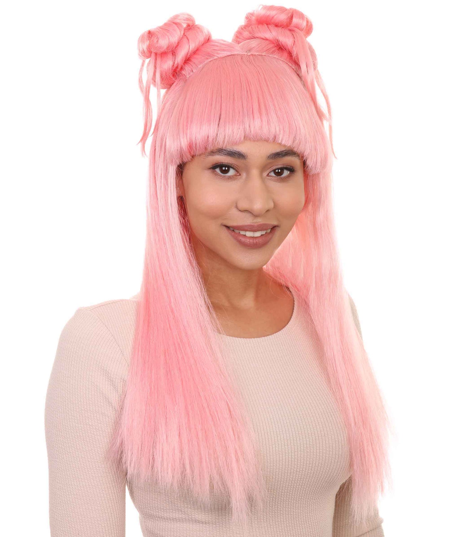 Wigs2you ハロウィン パーティー プレミアム レディース H-1199 快適なフィット感のピーチ アジアン プリンセス ウィッグ
