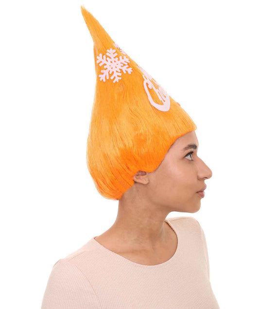 オレンジクリスマスツリーレディースウィッグ H-3526 メリークリスマスウィッグ プレミアム通気性のあるキャップレスキャップ