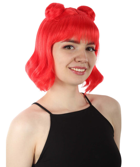 大人の女性用ショートダブルバンスペースギャラクシーウィッグ 赤 H-5376 女子会とグループコスチューム用ヘア