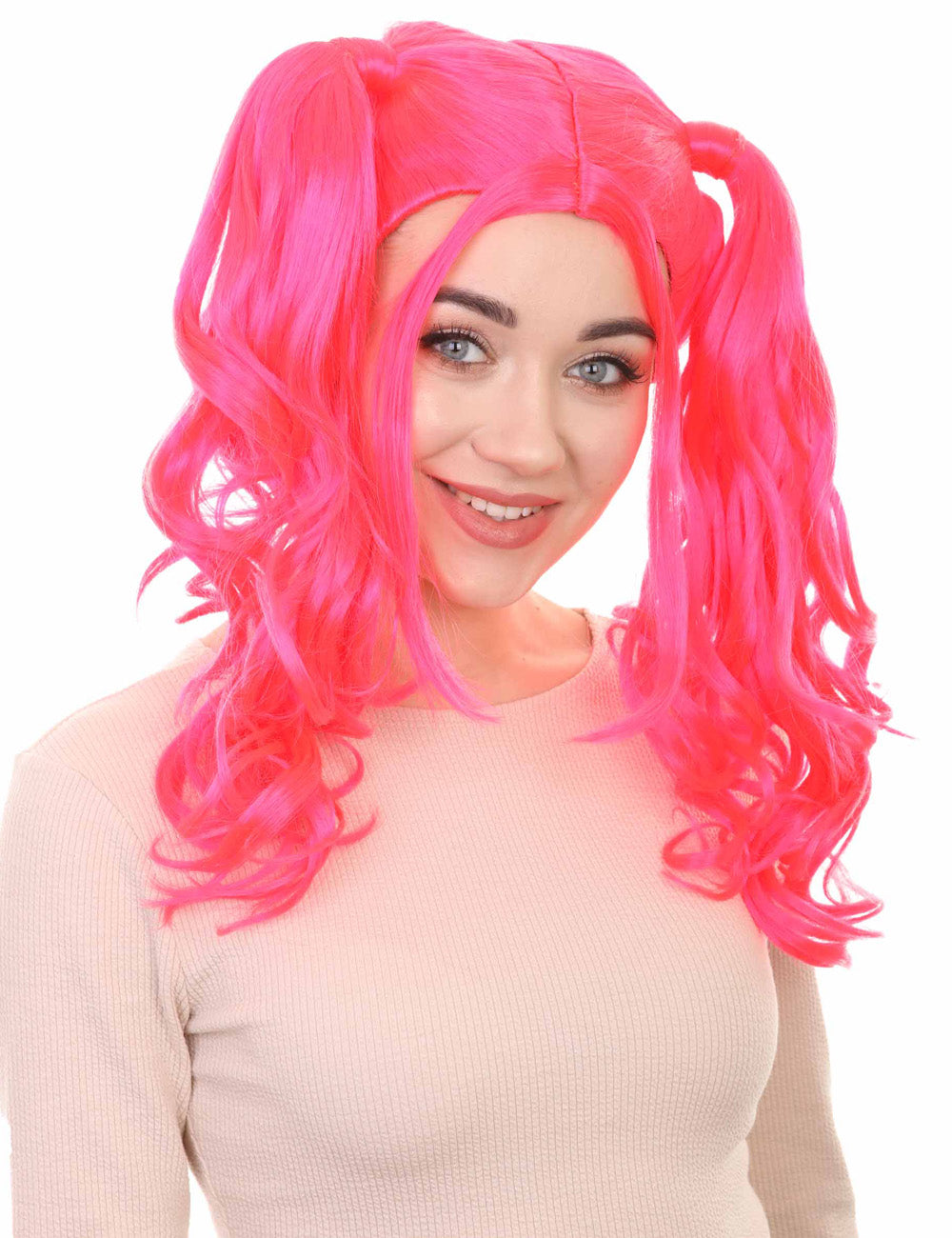 Wigs2you ハロウィンパーティー プレミアム レディース H-756 ドリー ピグテール ウィッグ ネオンピンク色