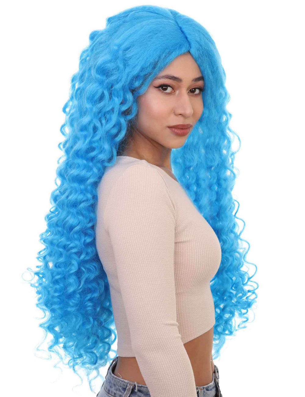 Wigs2you ハロウィンパーティープレミアムレディース H-1486 美しいルックを手に入れよう!マリンマーメイド ウィッグ 明るいブルー