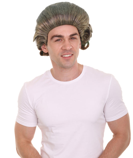 男性用コミックスーパーヒーローブラックレースブラウンウィッグ H-4317 プレミアム通気性キャップレスキャップ