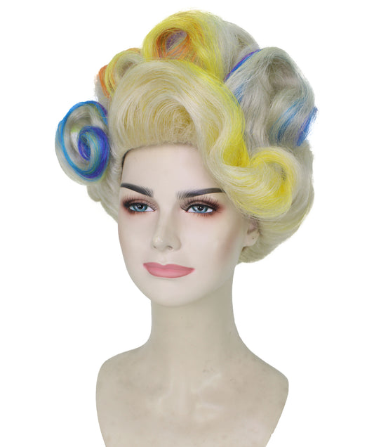 プレミアムレディースH-5933 レインボーオーストラリアンドラッグクイーンウィッグ ハロウィンに最適 難燃性合成繊維