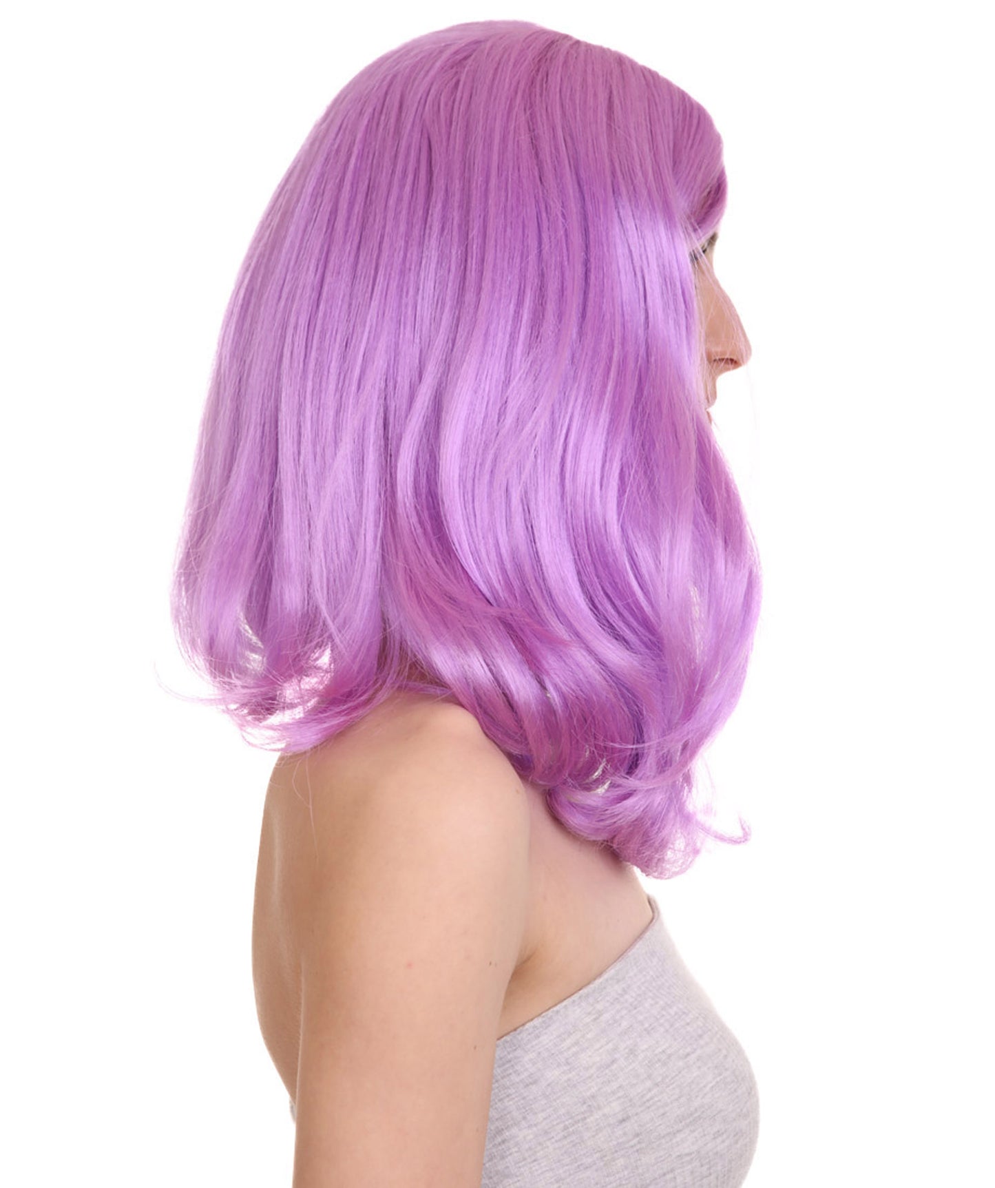 Wigs2you ハロウィン パーティー プレミアム レディース H-1281 着けやすい 快適なフィット感 パープル ページボーイ ウィッグ