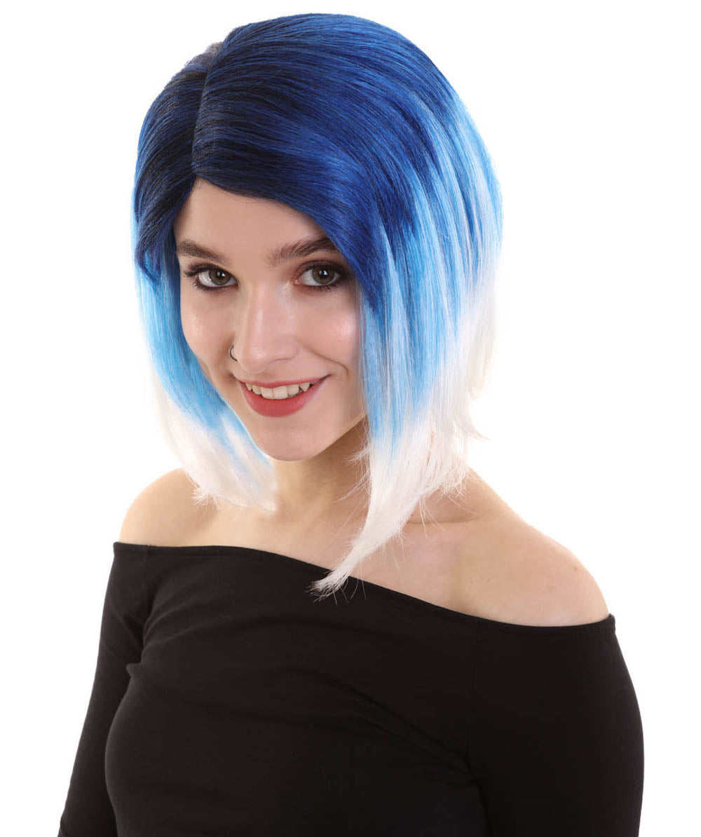女性用ブルーストレートトレンディミッドオンブレウィッグ H-5275 ファンシースタイル プレミアムハロウィンパーティーウィッグコレクション