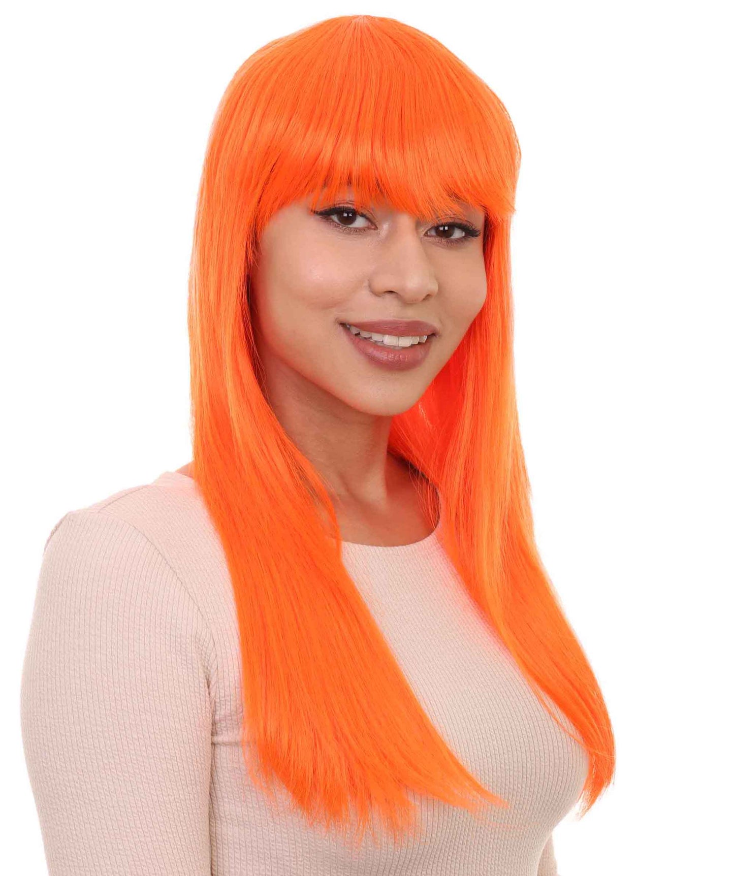 Wigs2you ハロウィン パーティー プレミアム レディース H-1072 とても快適なグラマー グリーン ウィッグ ネオン オレンジ カラー