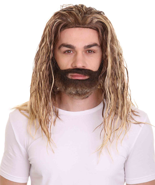 ハロウィンパーティー プレミアム 男性用 H-2398 コスプレ ウィッグ ジャスティスリーグ アクアマン ウィッグ および ビアード セット