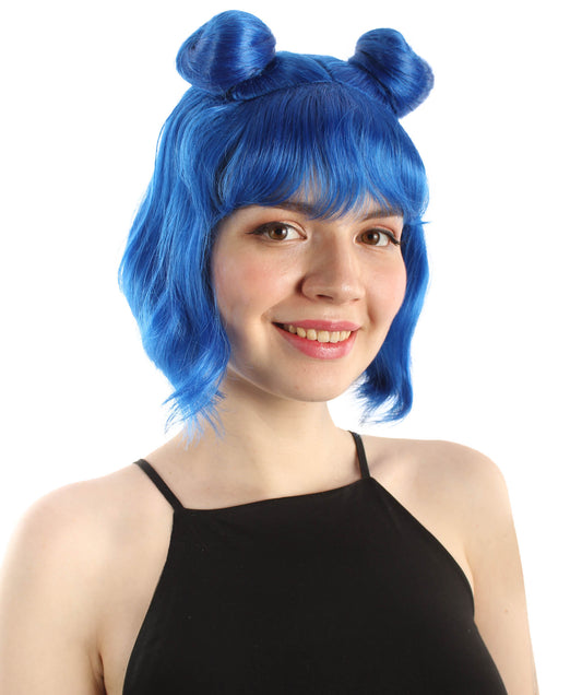 大人の女性用ショートダブルバンスペースギャラクシーウィッグ ダークブルー H-5376_7 女子会とグループコスチューム用ヘア