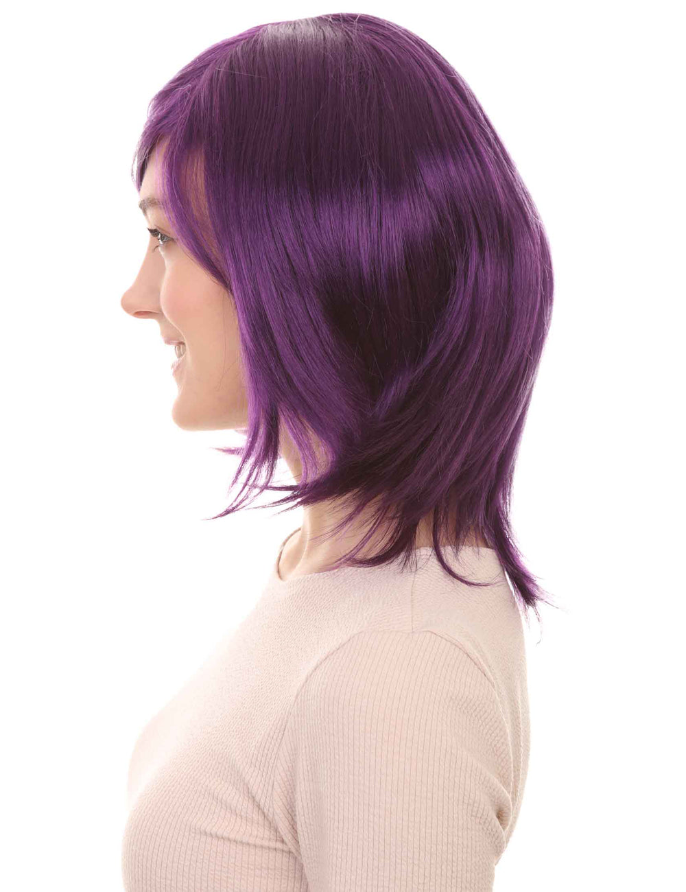 Wigs2you ハロウィン パーティー プレミアム H-1433 簡単に着用でき 快適なフィット感の女性ショート バイオレット ウィッグ