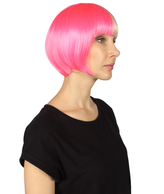 ハロウィンパーティープレミアムレディース H-4059 二色調ピンク&ブロンドショートボブウィッグコレクション