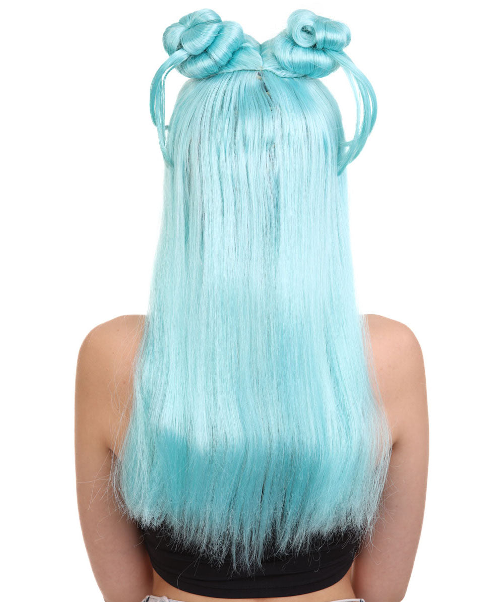 Wigs2you ハロウィン パーティー プレミアム レディース H-1204 快適フィット ライトブルー アジアン プリンセス ウィッグ