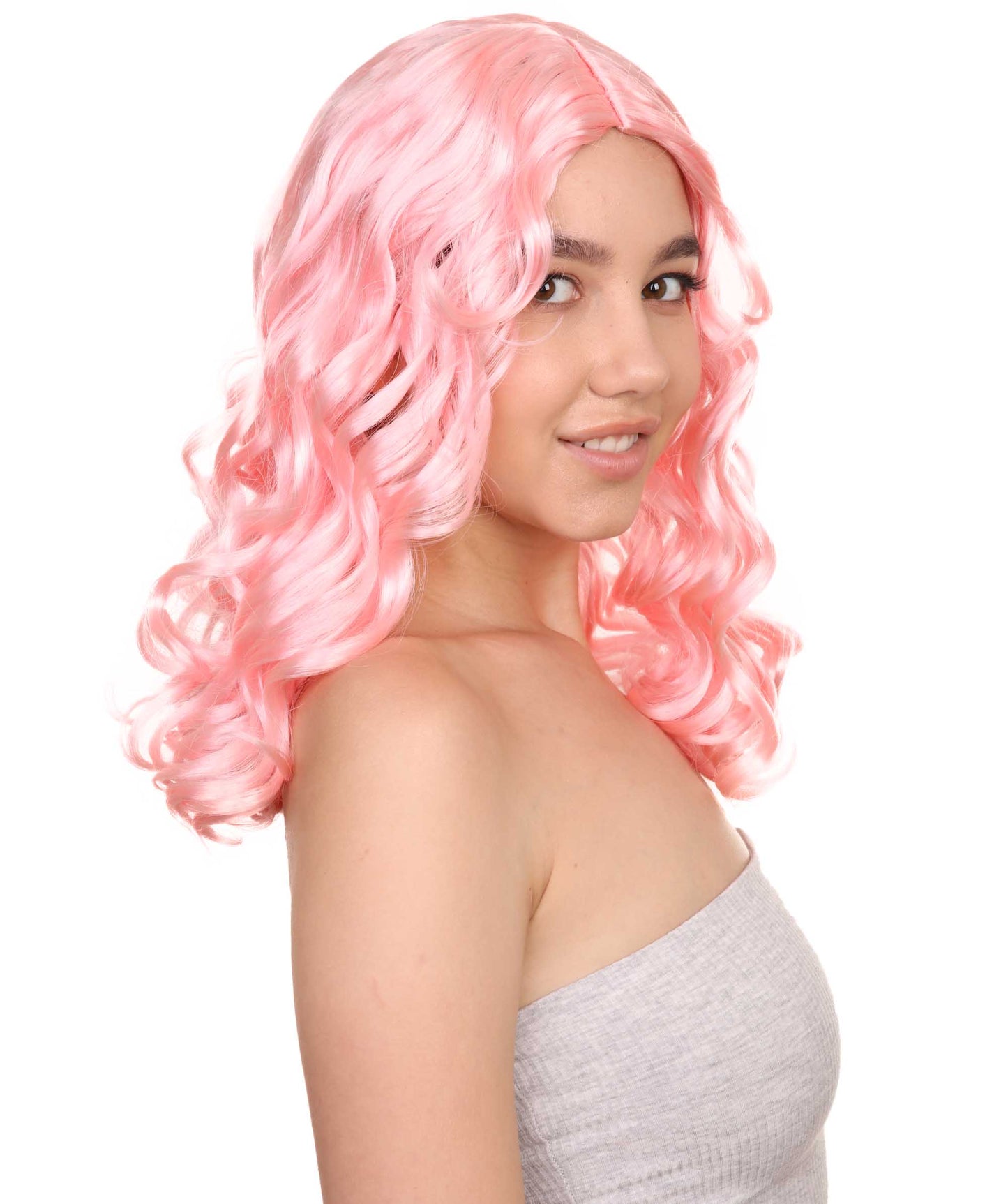 Wigs2you ハロウィン パーティー プレミアム レディース H-1095 とても快適なアリス ウィッグ 鏡の国のアリス Lt ピンク色