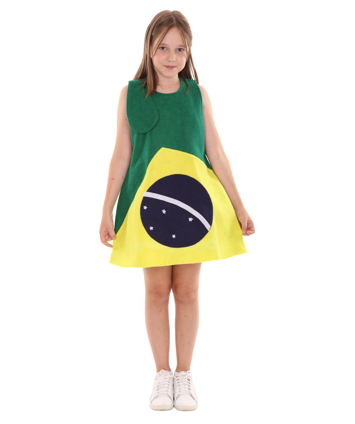 ブラジル国旗トロールのドレススポーツコスチューム愛国コスプレ子供の女の子JCO-184Kidsコスチューム