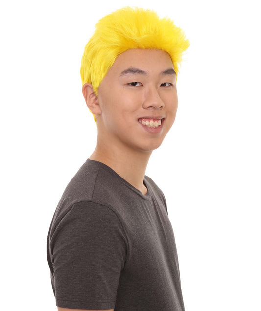 男性 ファンシーイエロー ウィッグ H-2289 コレクション プレミアム 通気性のあるキャプレスキャップ