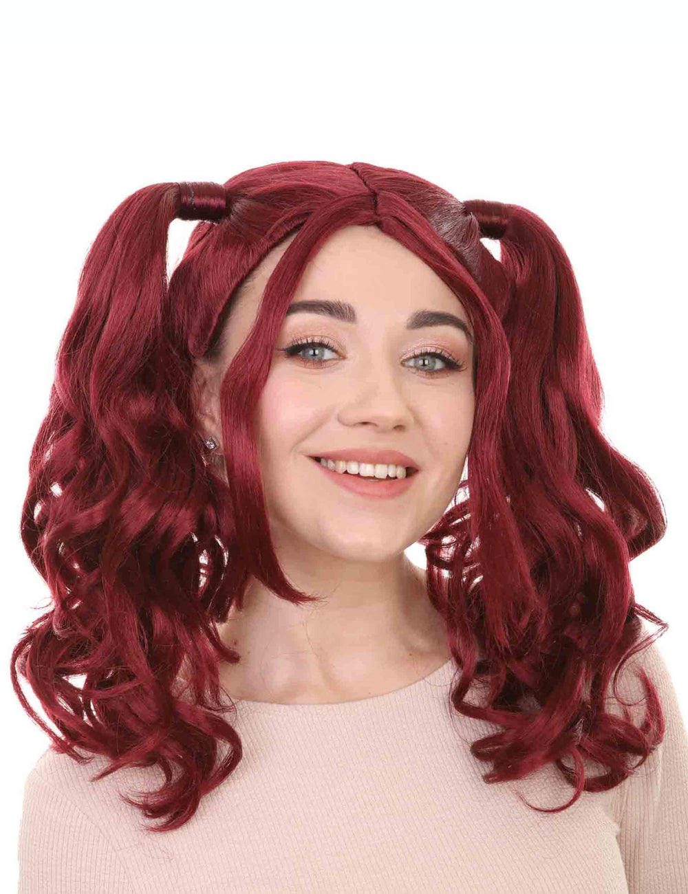 Wigs2you ハロウィンパーティー プレミアム レディース H-732 ドリー ピグテール ウィッグ バーガンディ色
