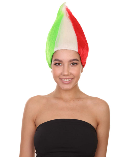 Wigs2you ハロウィンパーティープレミアム H-1793 着け心地が良い とても快適 女性用コスプレウィッグ イタリア国旗 トロールズスタイル