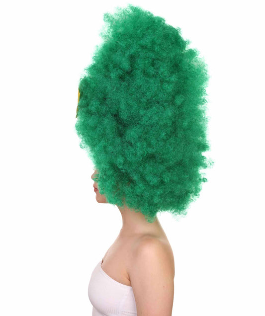 ブラジルフラッグ スポーツパーティージャンボアフロウィッグ H-3946 プレミアム 通気性の良い キャップレスキャップ