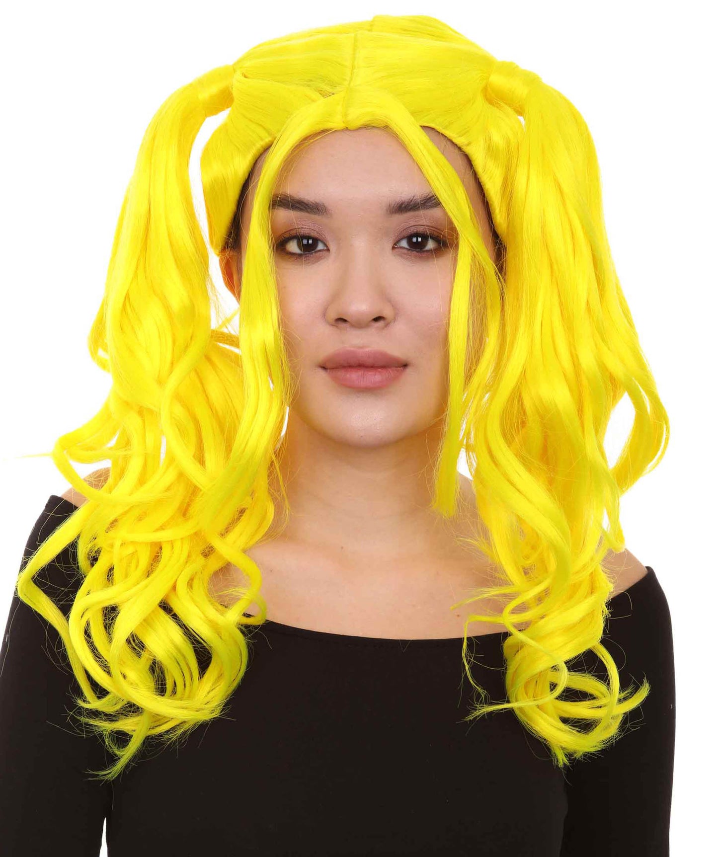 Wigs2you ハロウィンパーティー プレミアム レディース H-739 ドリー ピグテール ウィッグ ネオンイエロー色