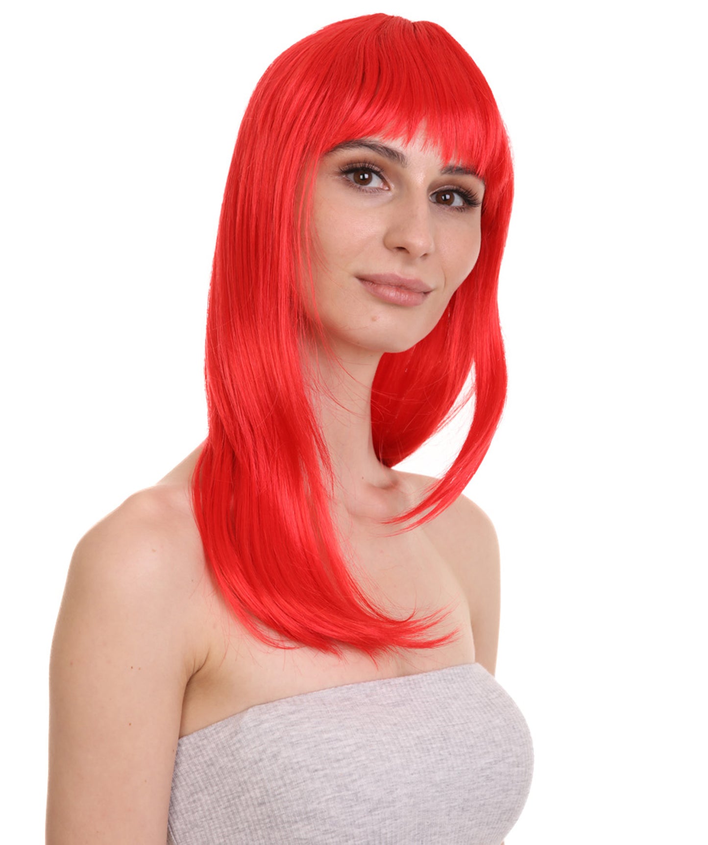 Wigs2you ハロウィンパーティープレミアムレディース H-1036 とても快適なグラマーグリーンウィッグ レッドカラー