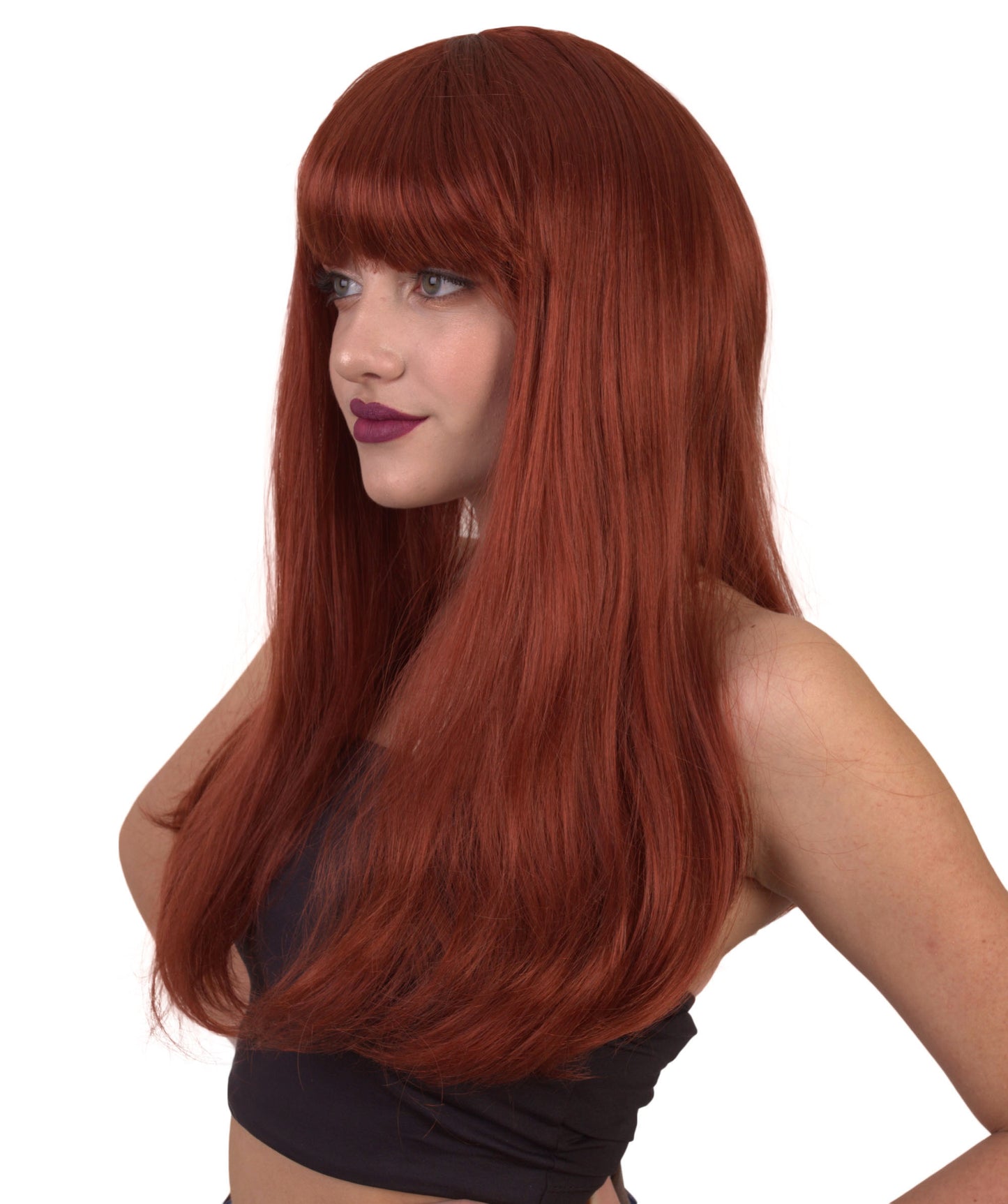 Wigs2you ハロウィン パーティー プレミアム レディース H-666 ロング オーバーン ボブ ウィッグ