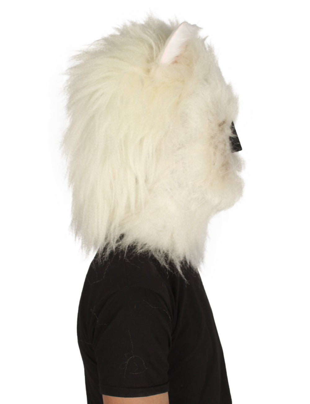 ハロウィンパーティ プレミアムメンズ H-5548 ホワイト スパイクファーキャット コスプレウィッグ & マスク 合成繊維の髪